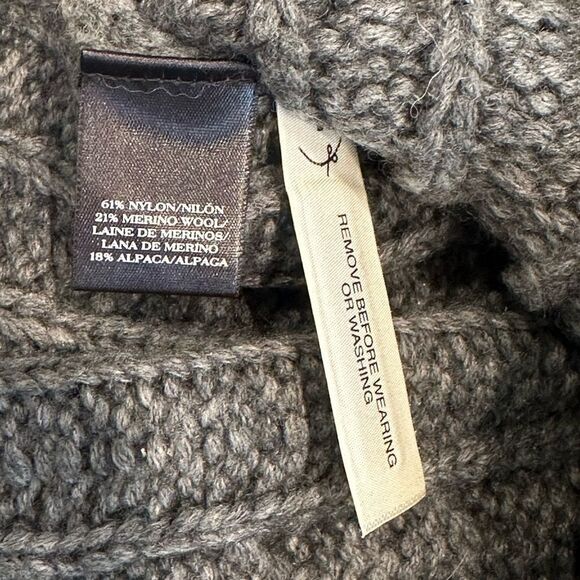 Ann Taylor Ribbed Dark Gray Wool Blend Turtleneck Sweater NWT - Picture 7 of 8